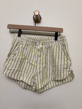 Billabong Cotton Shorts White and Green Striped Shorts